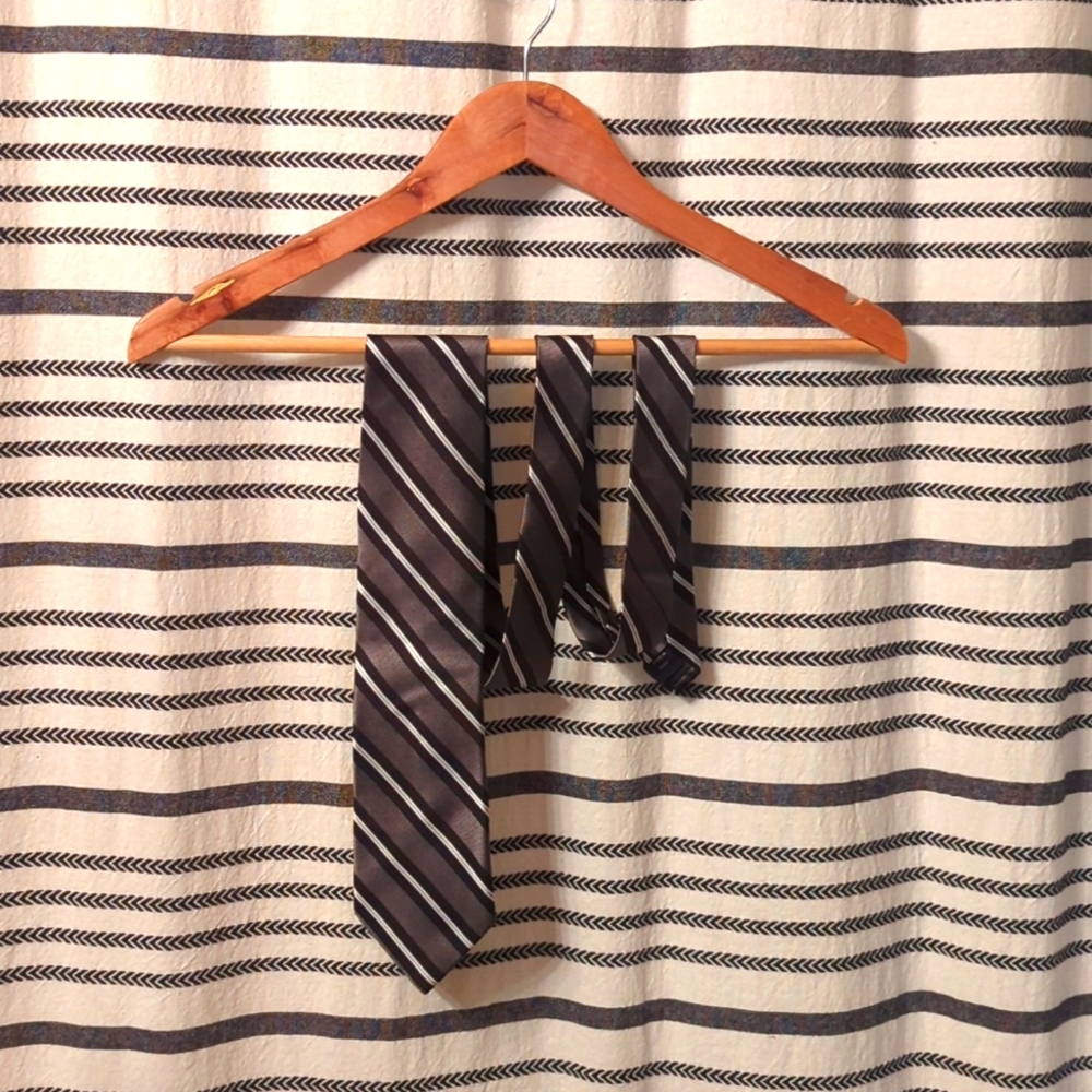 Nautica Tie, Black Silver and Blue